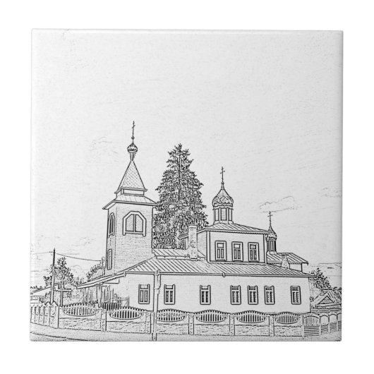 Skizze der orthodoxen Architektur Fliese (Vorderseite)