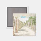 Skizze der Ruinen in der antiken Olympia, Elis, Gr Magnet (Vorderseite/Rückseite)