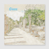 Skizze der Ruinen in der antiken Olympia, Elis, Gr Magnetkarte (Vorderseite)