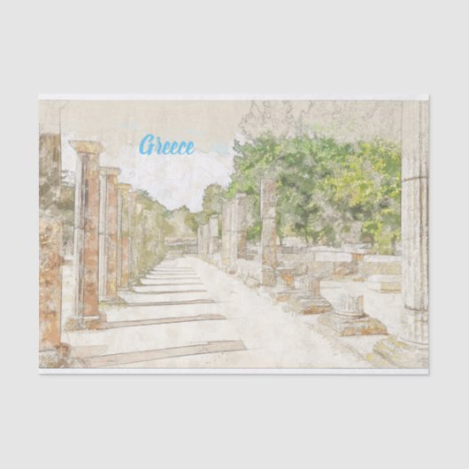 Skizze der Ruinen in der antiken Olympia, Elis, Gr Seidenpapier (Vorderseite)