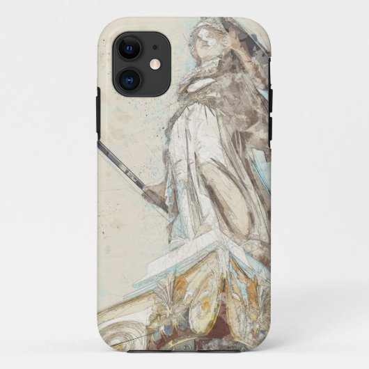 Skizze der Statue des iPhone Case Athena - Alt (Rückseite)