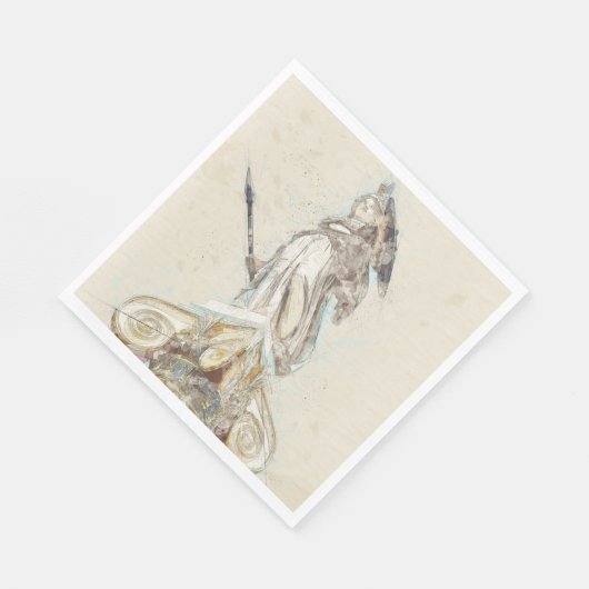 Skizze der Statue von Athena Napkins - Altgriechis Serviette (Ecke)