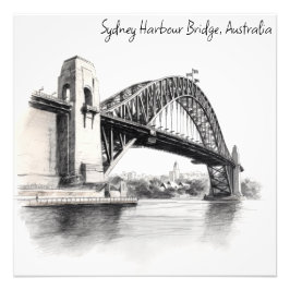 Skizze der Sydney Harbour Bridge Fotodruck