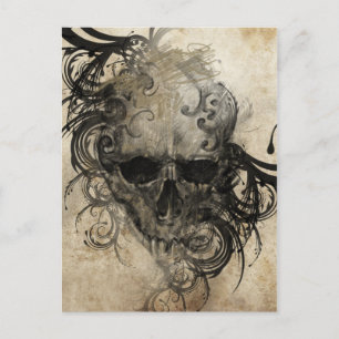 Skizze der Tattookunst, handgemachte Illustration Postkarte