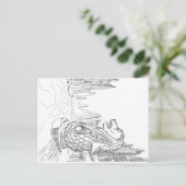 Skizze der Tourismus-Sehenswürdigkeit Singapurs - Postkarte (Stehend Vorderseite)