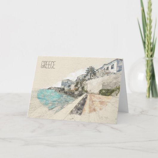 Skizze des berühmten Ufers der Insel Spetses Karte (Vorderseite)