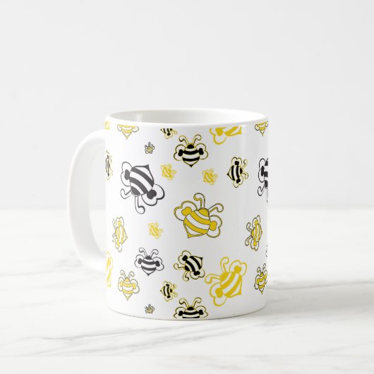 Skizze des Bienenmusters Kaffeetasse (Vorderseite Links)