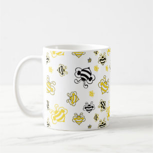 Skizze des Bienenmusters Kaffeetasse