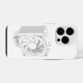 Skizze des Computerprozessors cooler iPhone Hülle (Rückseite (Horizontal))