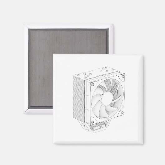 Skizze des Computerprozessors cooler Magnet (Vorderseite/Rückseite)
