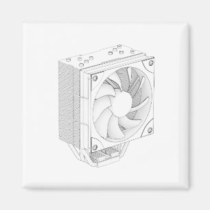 Skizze des Computerprozessors cooler Magnet