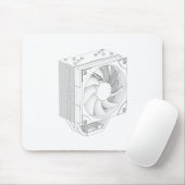 Skizze des Computerprozessors cooler Mousepad (Mit Mouse)