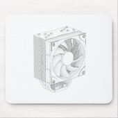 Skizze des Computerprozessors cooler Mousepad (Vorne)
