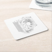 Skizze des Computerprozessors cooler Rechteckiger Pappuntersetzer (angewinkelt)