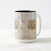 Skizze des Fötusses durch Leonardo da Vinci Zweifarbige Tasse (VorderseiteRechts)