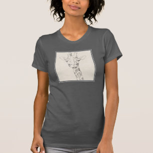 Skizze des Giraffen-Porträt-  T-Shirt
