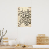 Skizze des Samurai-Kriegers Kato Kiyomasa, Hokusai Poster (Küche)