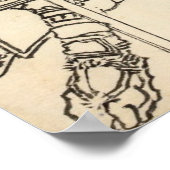 Skizze des Samurai-Kriegers Kato Kiyomasa, Hokusai Poster (Ecke)