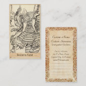 Skizze des Samurai-Kriegers Kato Kiyomasa, Hokusai Visitenkarte (Vorne/Hinten)