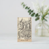 Skizze des Samurai-Kriegers Kato Kiyomasa, Hokusai Visitenkarte (Stehend Vorderseite)