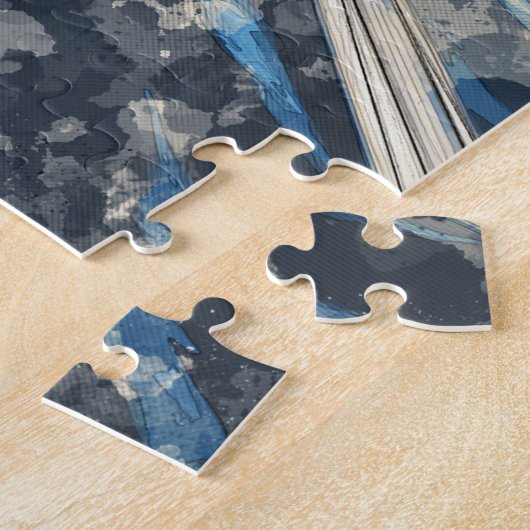 Skizze des Seeschiffs, das durch das Meer surft Puzzle (Seite)