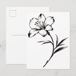 Skizze einer Blume Postkarte