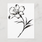 Skizze einer Blume Postkarte (Vorderseite)
