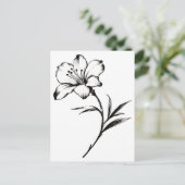 Skizze einer Blume Postkarte (Stehend Vorderseite)