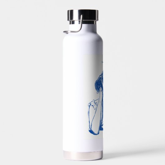 Skizze einer Frau mit "Imagination" Wasserflasche Trinkflasche (Rechts)