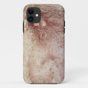 Skizze eines Brüllenlöwes (rote Kreide auf Papie iPhone 11 Hülle