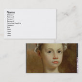 Skizze eines jungen Mädchens, c.1730-40 (Öl auf Visitenkarte (Vorne/Hinten)