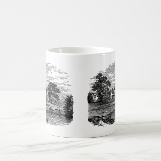 Skizze eines ländlichen amerikanischen Bauernhause Kaffeetasse (Mittel)