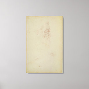 Skizze eines männlichen Kopfes und zwei Beine Leinwanddruck