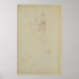 Skizze eines männlichen Kopfes und zwei Beine Poster