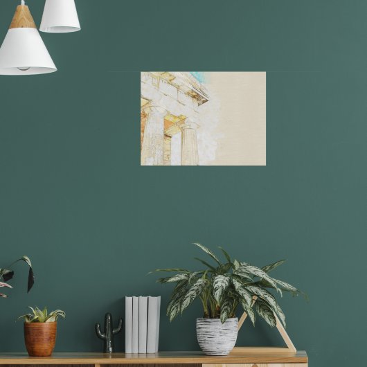 Skizze eines Portikoteils des alten Tempels Poster (Wohnzimmer 1)