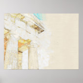 Skizze eines Portikoteils des alten Tempels Poster (Vorne)
