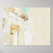 Skizze eines Portikoteils des alten Tempels Poster (Vorne)