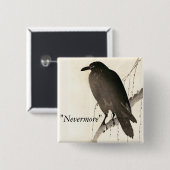 Skizze eines Raben - "Nevermore" Button (Vorne & Hinten)
