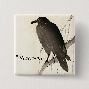 Skizze eines Raben - "Nimmermehr" Button