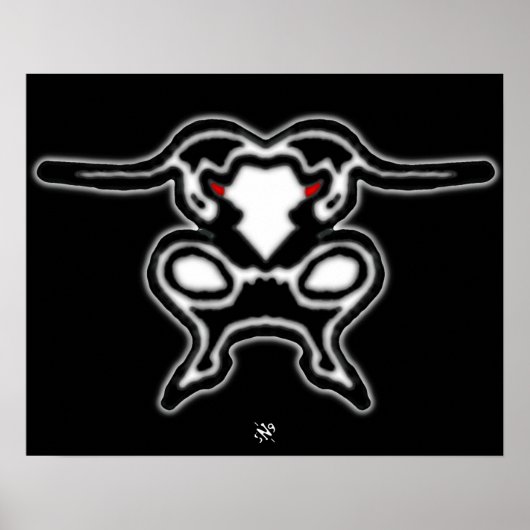 Skizze eines springenden Stiers Poster (Vorne)