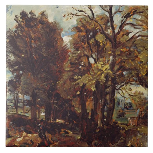 Skizze eines Wegs bei OstBergholt, c.1810 (Öl an Fliese (Vorderseite)