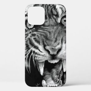 Skizze eines wilden Tigers in Schwarzweiß Case-Mate iPhone Hülle