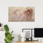 Skizze eines zerreißenden Löwen Poster (Heimbüro)