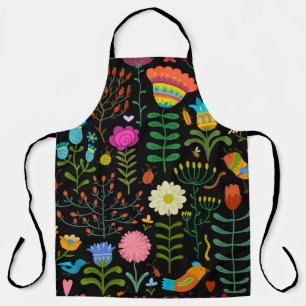 Skizze floral, nahtloses künstlerisches Muster. Schürze
