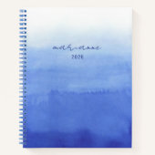 Skizze für blaue benutzerdefinierte Wasserfarbe Wa Notizblock (Vorderseite)