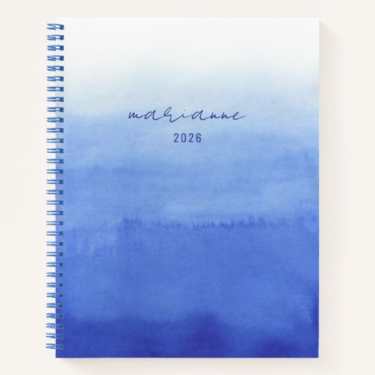 Skizze für blaue benutzerdefinierte Wasserfarbe Wa Notizblock (Vorderseite)