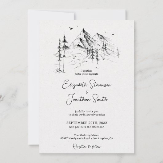 Skizze für den Bergwald Einladung (Vorderseite)