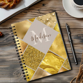 Skizze für goldfarbene geometrische Quadrate Notizblock