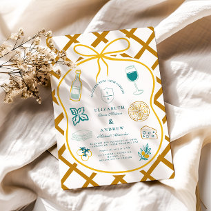 Skizze für italienische Gitteressen Einladung