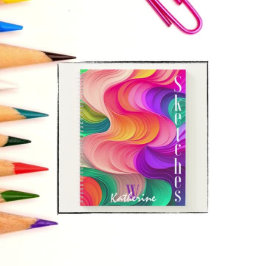 Skizze für mehrfarbige Papierwellen Notizblock